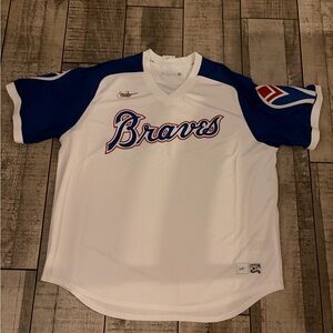 Nike Atlanta Braves Cooperstown Collection Jersey White Blue XXL
